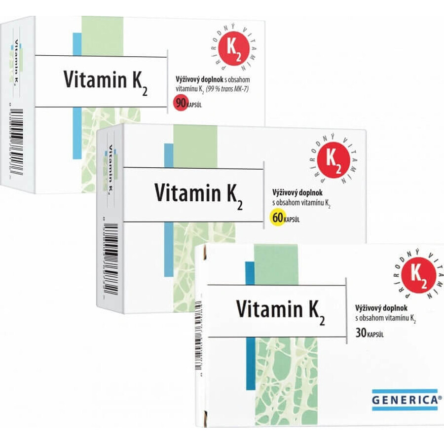 GENERICA Vitamine K2 1×30 cps, complément alimentaire