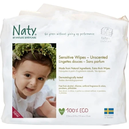 Eco by Naty Fragrance-free wet wipes for sensitive skin 1×168 pcs, wet wipes