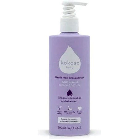 Coconut Baby Unparfümiertes Baby-Duschgel 1×200 ml, Baby-Duschgel