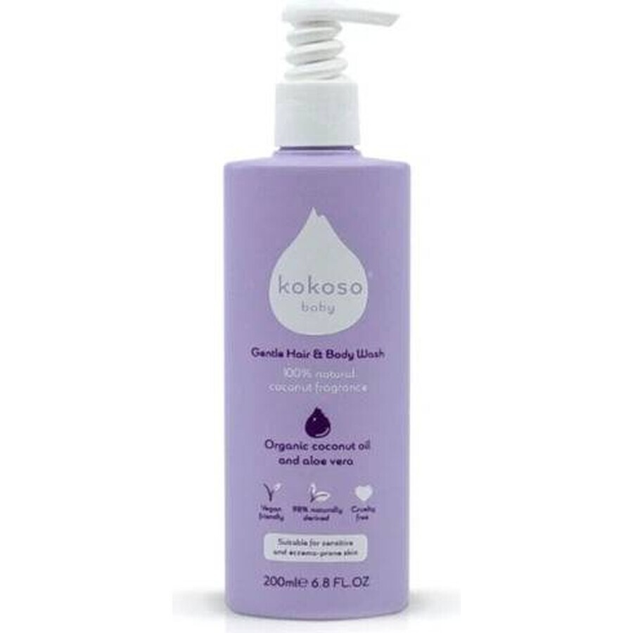 Kokosnoot Baby Ongeparfumeerde Baby Douchegel 1×200 ml, baby douchegel
