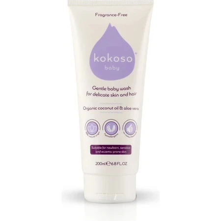 Coconut Baby Unparfümiertes Baby-Duschgel 1×200 ml, Baby-Duschgel