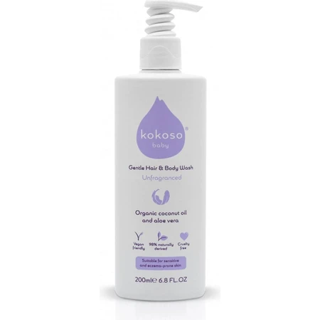 Coconut Baby Unparfümiertes Baby-Duschgel 1×200 ml, Baby-Duschgel
