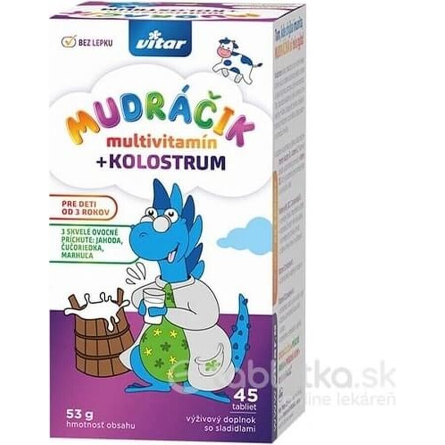 VITAR MUDráčik multivitamins + colostrum 1×45 tbl