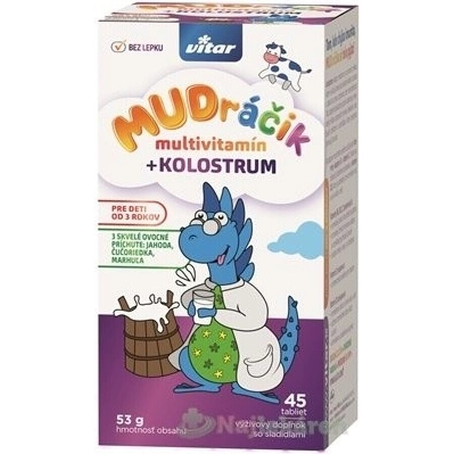 VITAR MUDráčik multivitamins + colostrum 1×45 tbl