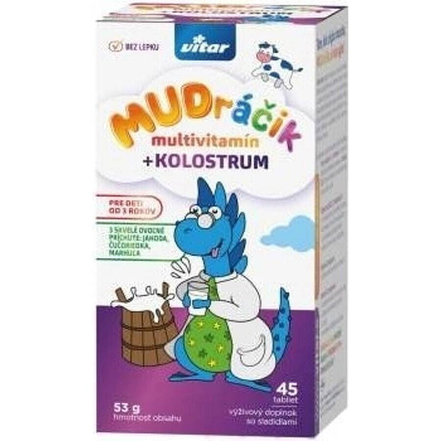 VITAR MUDráčik multivitamins + colostrum 1×45 tbl