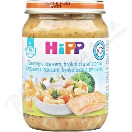 HiPP Pasta con salmón, brócoli y nata del Reino Unido. 14 meses 1×250 g, aperitivo de carne para bebés