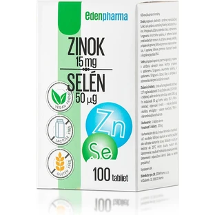 EDENPharma ZINOC 15 mg + SELEN 50 µg 1×100 tbl, voedingssupplement