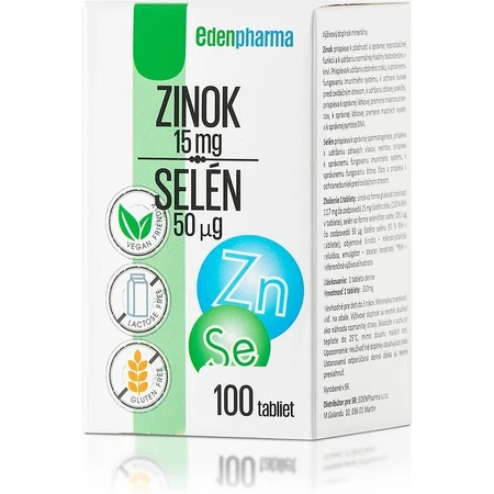 EDENPharma ZINOC 15 mg + SELEN 50 µg 1×100 tbl, voedingssupplement