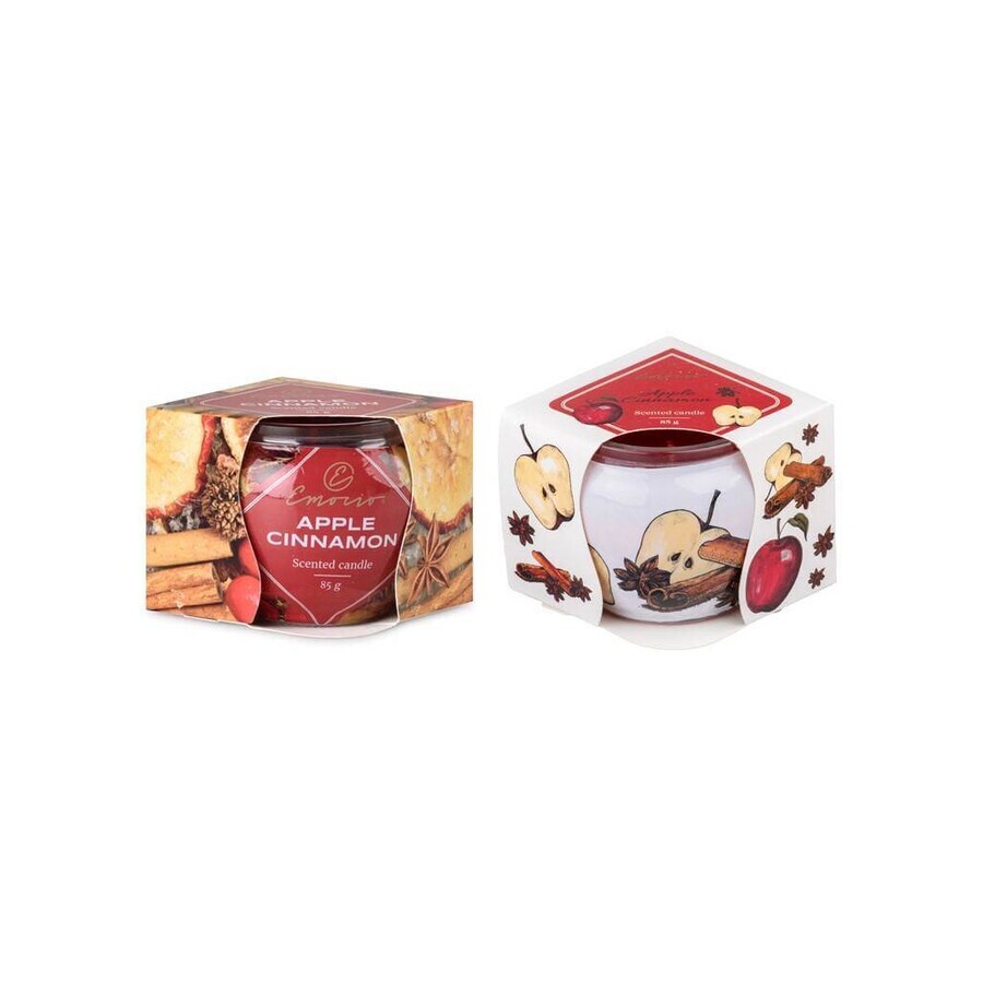 Emocio Glass Decor 70×62 mm Apple Cinnamon, scented candle 1×1 pc, scented candle Emocio Glass Decor 70×62 mm Apple Cinnamon, scented candle 1×1 pc, scented candle