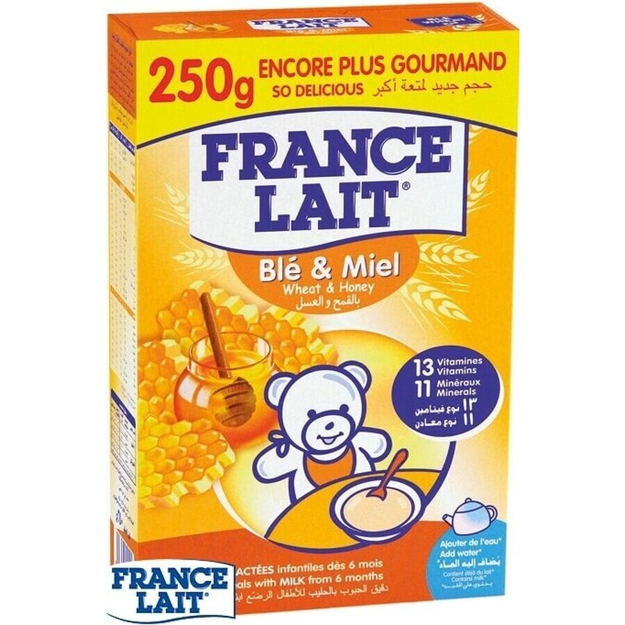 FRANCIA LAIT gachas de leche de trigo miel 1×250g, gachas de leche