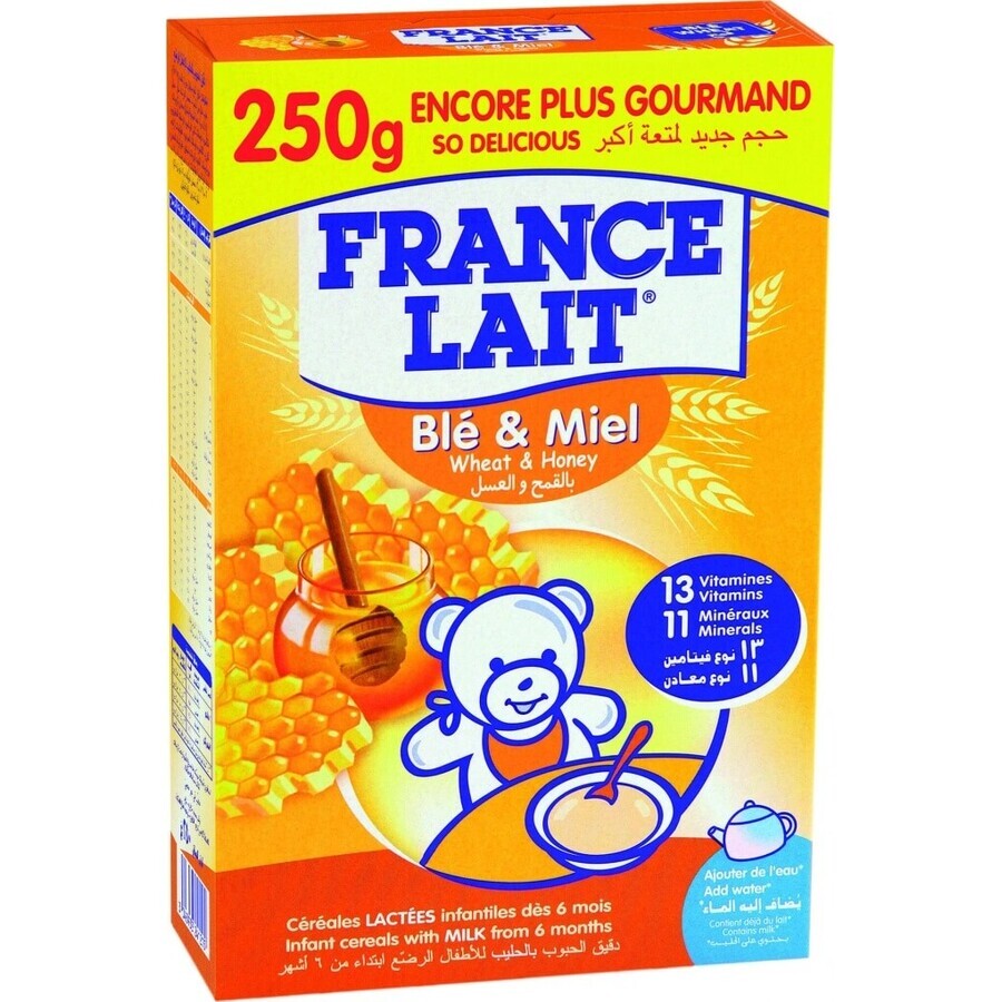 FRANCIA LAIT gachas de leche de trigo miel 1×250g, gachas de leche