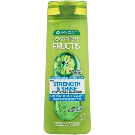 Garnier Fructis Fuerza y Brillo Champú fortalecedor para todo tipo de cabellos sin brillo ni resistencia, 400 ml 1×400 ml, champú