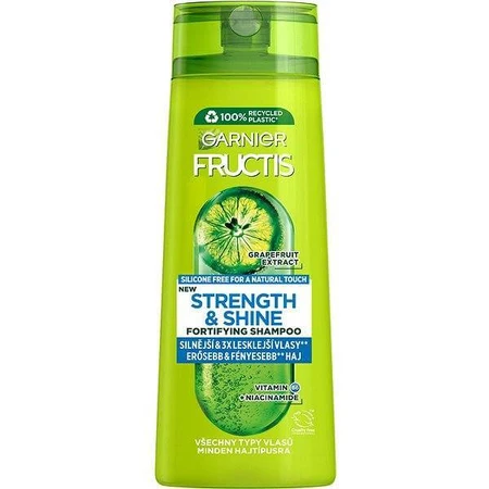 Garnier Fructis Fuerza y Brillo Champú fortalecedor para todo tipo de cabellos sin brillo ni resistencia, 400 ml 1×400 ml, champú