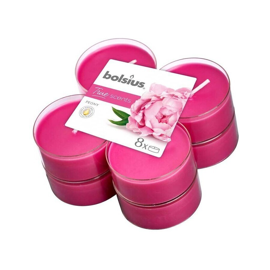 Bolsius Aromatic 2.0 Tea Maxi 8st Peony, geurkaarsen 1×8 st, geurkaarsen
