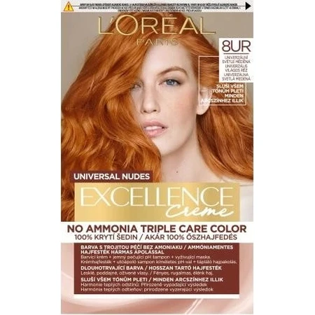 L'Oréal Paris Excellence Nudes Copper Nudes Copper 8UR Universal Light Copper 1×1 pc, coloration permanente des cheveux