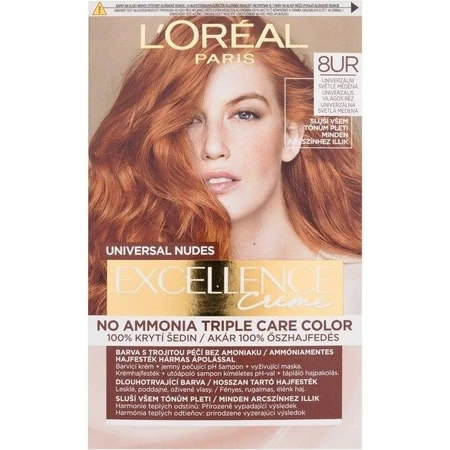 L'Oréal Paris Excellence Nudes Copper Nudes Copper 8UR Universal Light Copper 1×1 pc, coloration permanente des cheveux