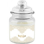 Bolsius Glass Golden Lace Lumânare parfumată albă 1×1 buc, dimensiune 79 x 129 mm