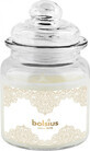 Bougie parfum&#233;e Bolsius Glass Golden Lace White 1&#215;1 pc, taille 79 x 129 mm