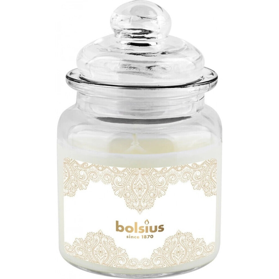 Cumpără Bolsius Glass Golden Lace Lumânare parfumată albă 1×1 buc, dimensiune 79 x 129 mm Bolsius Glass Golden Lace Lumânare parfumată albă 1×1 buc, dimensiune 79 x 129 mm