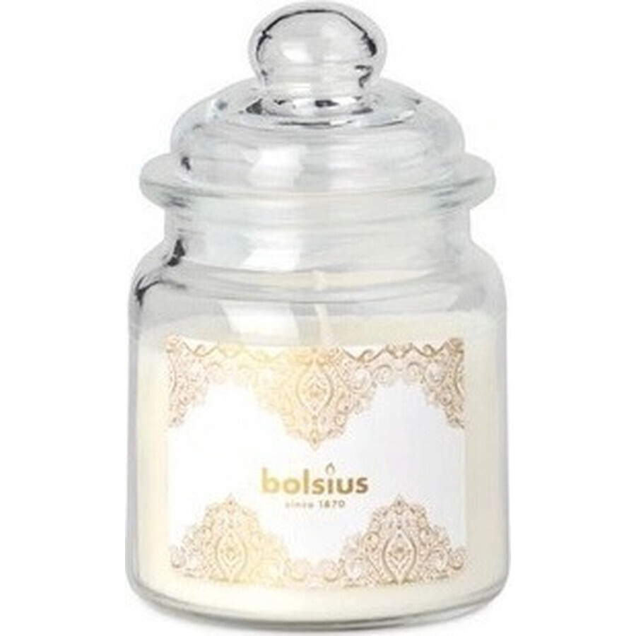 Bolsius Glass Golden Lace Lumânare parfumată albă 1×1 buc, dimensiune 79 x 129 mm Bolsius Glass Golden Lace Lumânare parfumată albă 1×1 buc, dimensiune 79 x 129 mm
