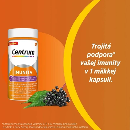 Centrum Immunité avec extrait de sureau noir 1x60 cps, multivitamine avec vitamine C et D pour renforcer l'immunité