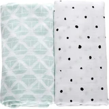 MOEDERHOOD Mousseline deken 2st Mint bootjes 100x120cm 1×2st