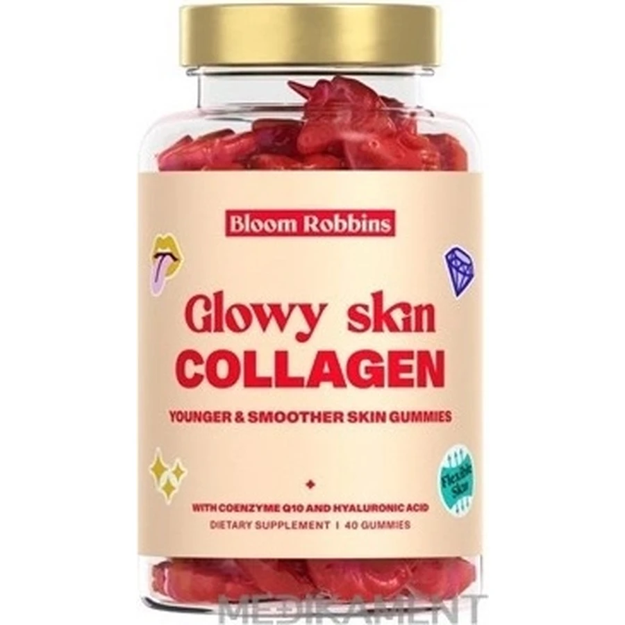 GLOWY SKIN COLLAGEN - Gummies pour une peau plus jeune et plus lisse 1×40 pcs, supplément nutritionnel de collagène