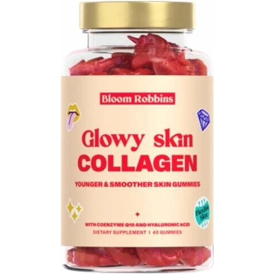 GLOWY SKIN COLLAGEN - Gummies pour une peau plus jeune et plus lisse 1×40 pcs, supplément nutritionnel de collagène