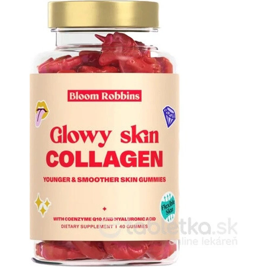 GLOWY SKIN COLLAGEN - Gummies pour une peau plus jeune et plus lisse 1×40 pcs, supplément nutritionnel de collagène