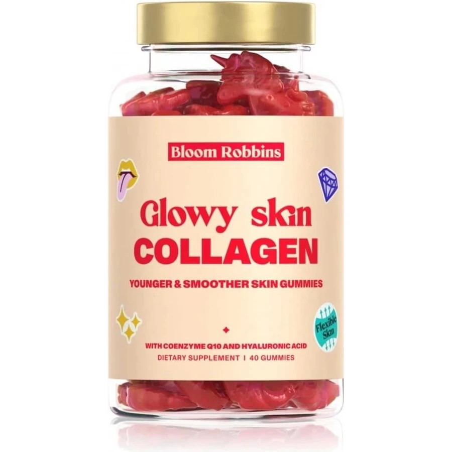 GLOWY SKIN COLLAGEN - Gummies pour une peau plus jeune et plus lisse 1×40 pcs, supplément nutritionnel de collagène