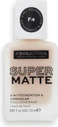 Revolution Relove, Foundation Supermatte F4, makeup 1×24 ml, makeup