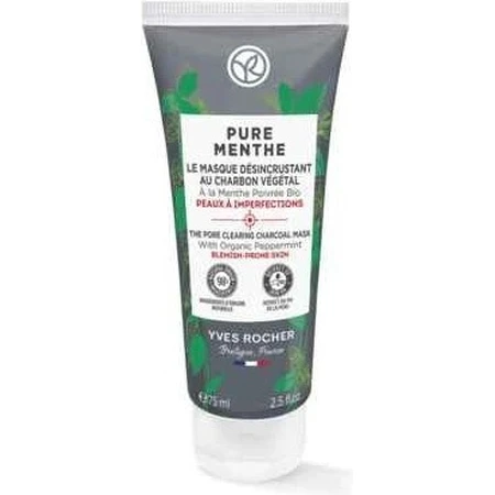 Yves Rocher Pm Activated Charcoal Cleansing Mask 1×75 ml, Activated Charcoal Cleansing Mask for Skin