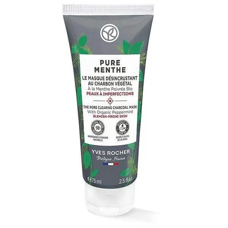 Yves Rocher Pm Activated Charcoal Cleansing Mask 1×75 ml, Activated Charcoal Cleansing Mask for Skin