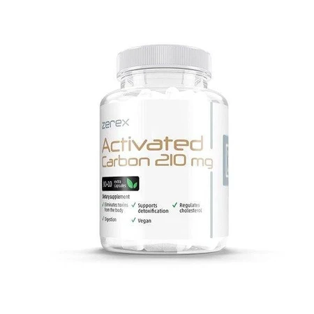 Carbón activo ZEREX 1×90 cps, complemento alimenticio
