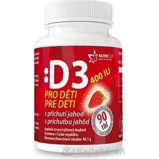 NUTRICIUS Vitamin D3 für Kinder 400 IU 1×90 Stück, Vitamine