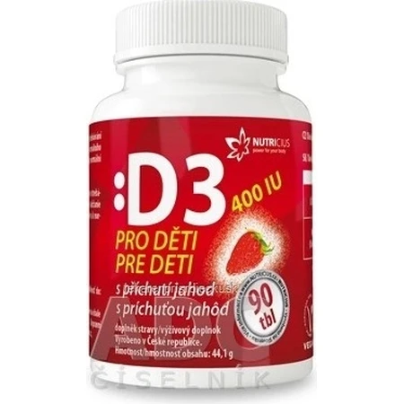 NUTRICIUS Vitamin D3 für Kinder 400 IU 1×90 Stück, Vitamine