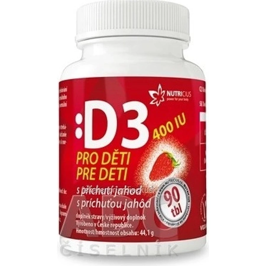 NUTRICIUS Vitamin D3 für Kinder 400 IU 1×90 Stück, Vitamine