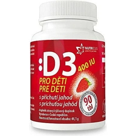 NUTRICIUS Vitamin D3 für Kinder 400 IU 1×90 Stück, Vitamine
