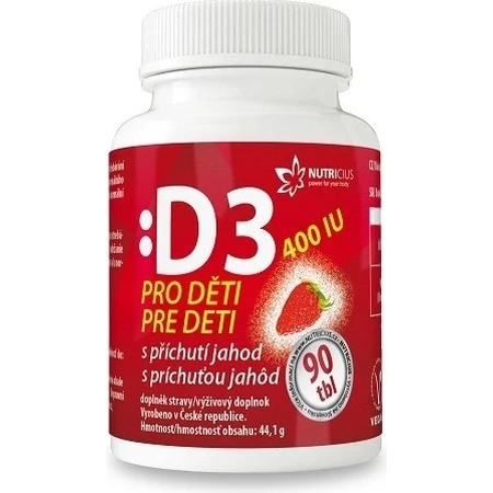 NUTRICIUS Vitamin D3 für Kinder 400 IU 1×90 Stück, Vitamine
