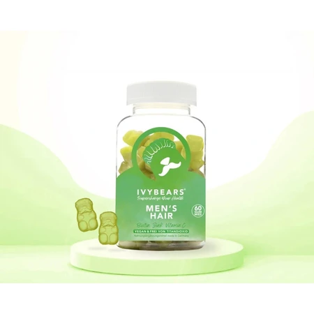IvyBears vitaminas capilares para hombres 1×60 uds, complemento alimenticio