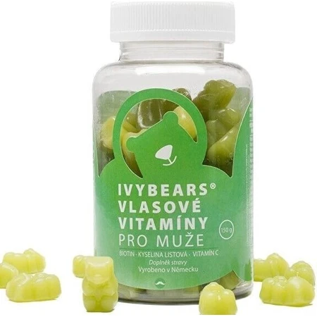 IvyBears vitaminas capilares para hombres 1×60 uds, complemento alimenticio