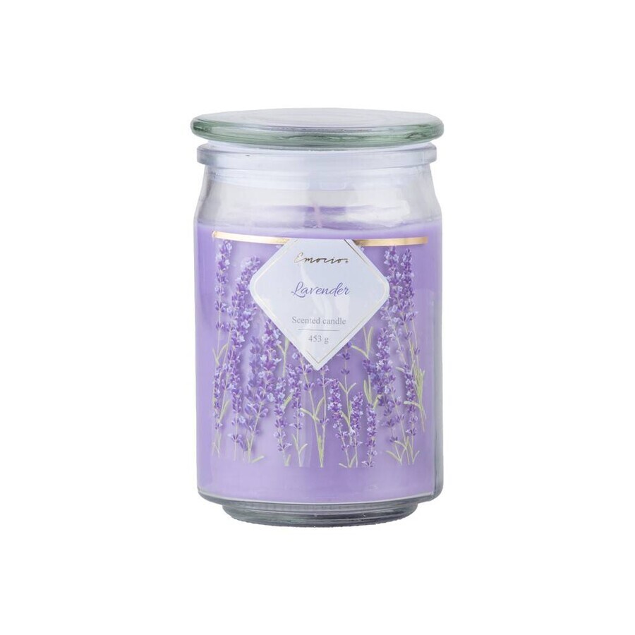 Emocio Glass bottle 93x142 mm with glass lid Lavender Fields Scented Candle Lavender Fields 1×1 pc, size 93 x 142 mm Emocio Glass bottle 93x142 mm with glass lid Lavender Fields Scented Candle Lavender Fields 1×1 pc, size 93 x 142 mm