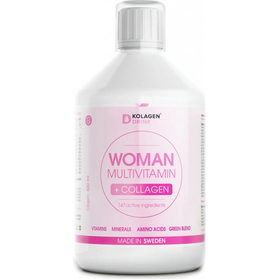 CollagenDrink Woman Multivitamínico para mujeres con colágeno 500 ml 1×500 ml, colágeno
