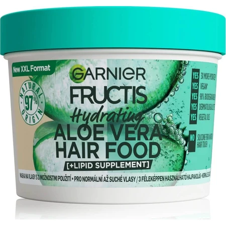 Garnier Fructis Hair Food Hydrating Aloe Vera Mask für normales bis trockenes Haar, 400 ml 1×400 ml, Haarmaske