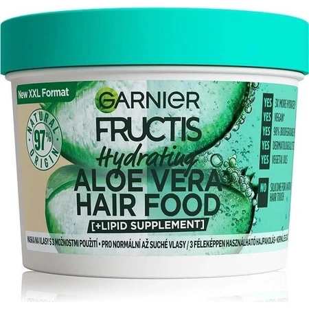 Garnier Fructis Hair Food Hydrating Aloe Vera Mask für normales bis trockenes Haar, 400 ml 1×400 ml, Haarmaske
