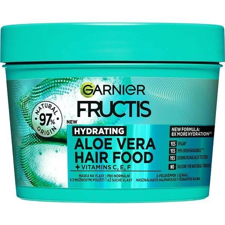 Garnier Fructis Hair Food Hydrating Aloe Vera Mask für normales bis trockenes Haar, 400 ml 1×400 ml, Haarmaske