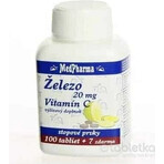 MedPharma IRON 20MG + Vit. C 1×107 tbl, IRON + Vitamina C MedPharma IRON 20MG + Vit. C 1×107 tbl, IRON + Vitamina C
