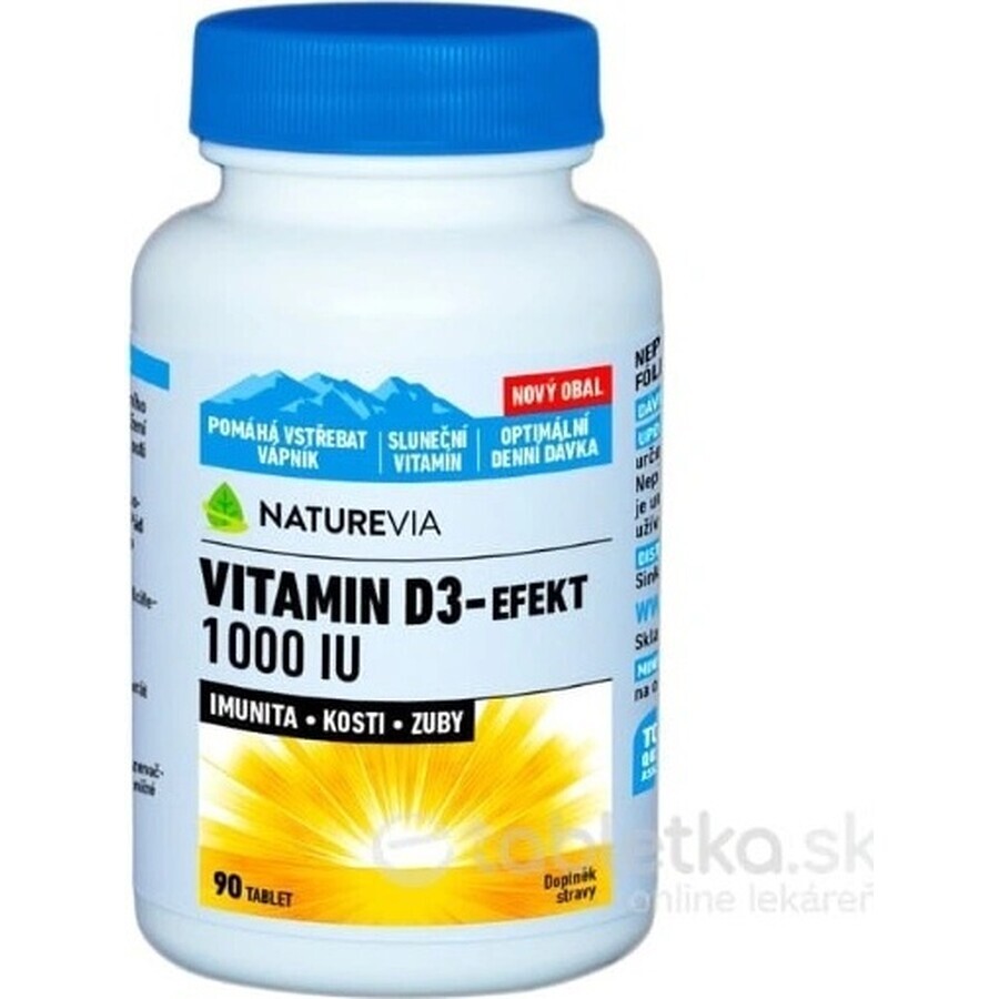 NATUREVIA VITAMINA D3 EFFECT 1000 U.I. 1×90 pcs, complemento alimenticio
