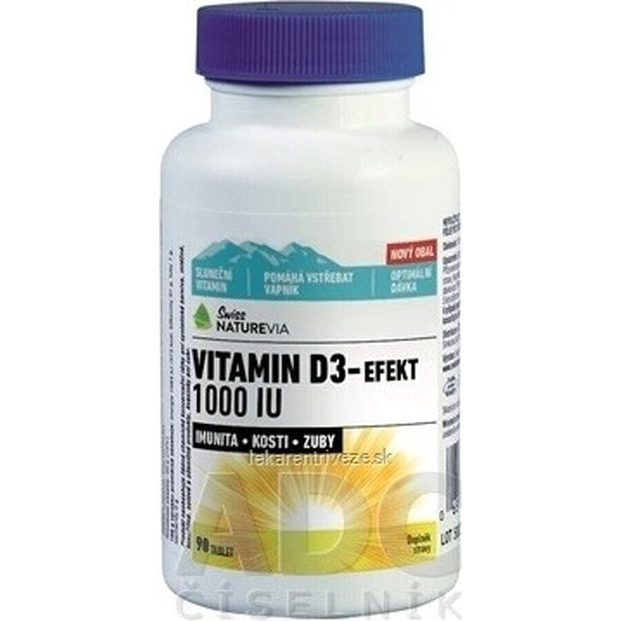 NATUREVIA VITAMINA D3 EFFECT 1000 U.I. 1×90 pcs, complemento alimenticio