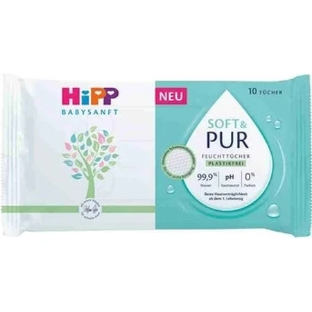 HiPP Babysanft Soft & Pure Reinigungstücher 10 Stück 1×10 Stück, Feuchttücher
